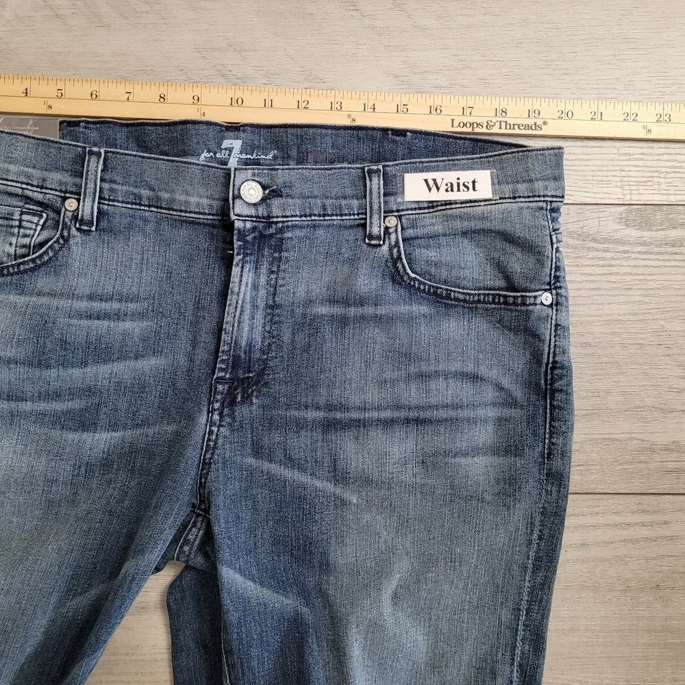 👖NWT 7 For All Mankind Jeans Men 40x30 Medium Wash w/Fade Bootcut Western Rodeo